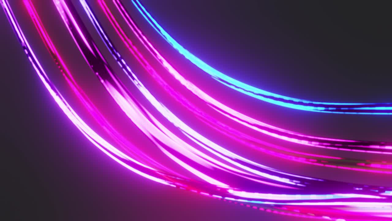 Light stripes moving fast over dark background