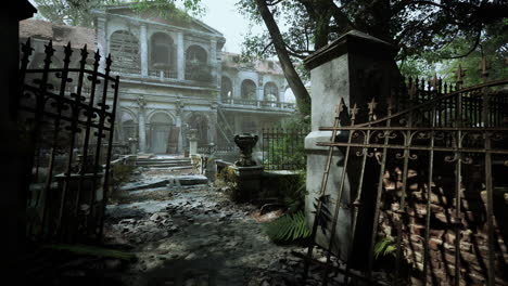 abandoned mansion in the jungle