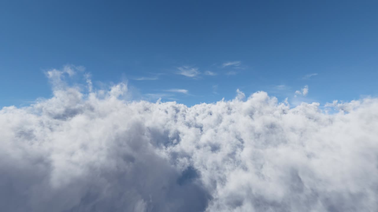 영화적 구름 위를 날아다니는 운동 배경 루프