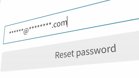 reset password entry. someone entering their password on a computer screen.