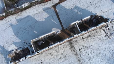 aerial - thetford priory kitchen, english heritage, thetford, england, overhead