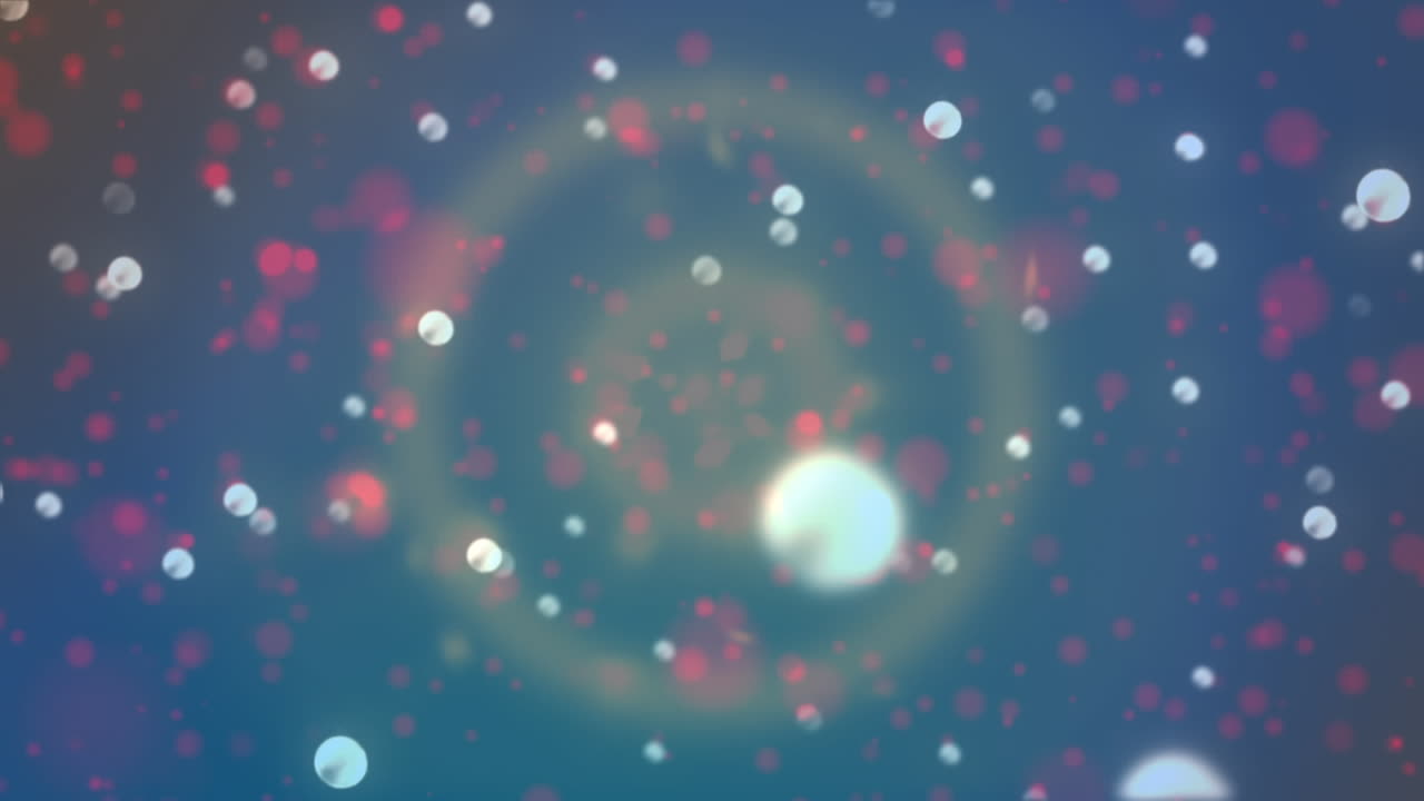 연기와 불빛 위에 움직이는 반이는 크리스마스 불빛의 애니메이션