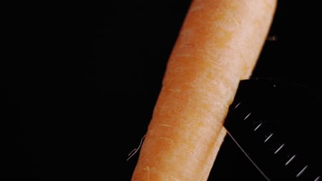 carrot in black background close up view