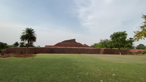 Part-of-the-ruins-of-Nalanda-,-Nalanda-Excavated-Site,-India