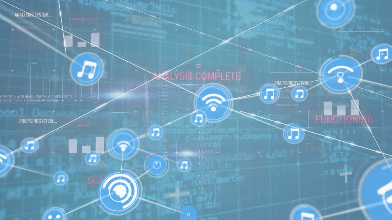 데이터 프로세싱을 통한 연결 네트워크의 애니메이션