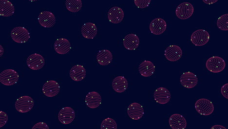 circular pattern of colorful circles on a dark background