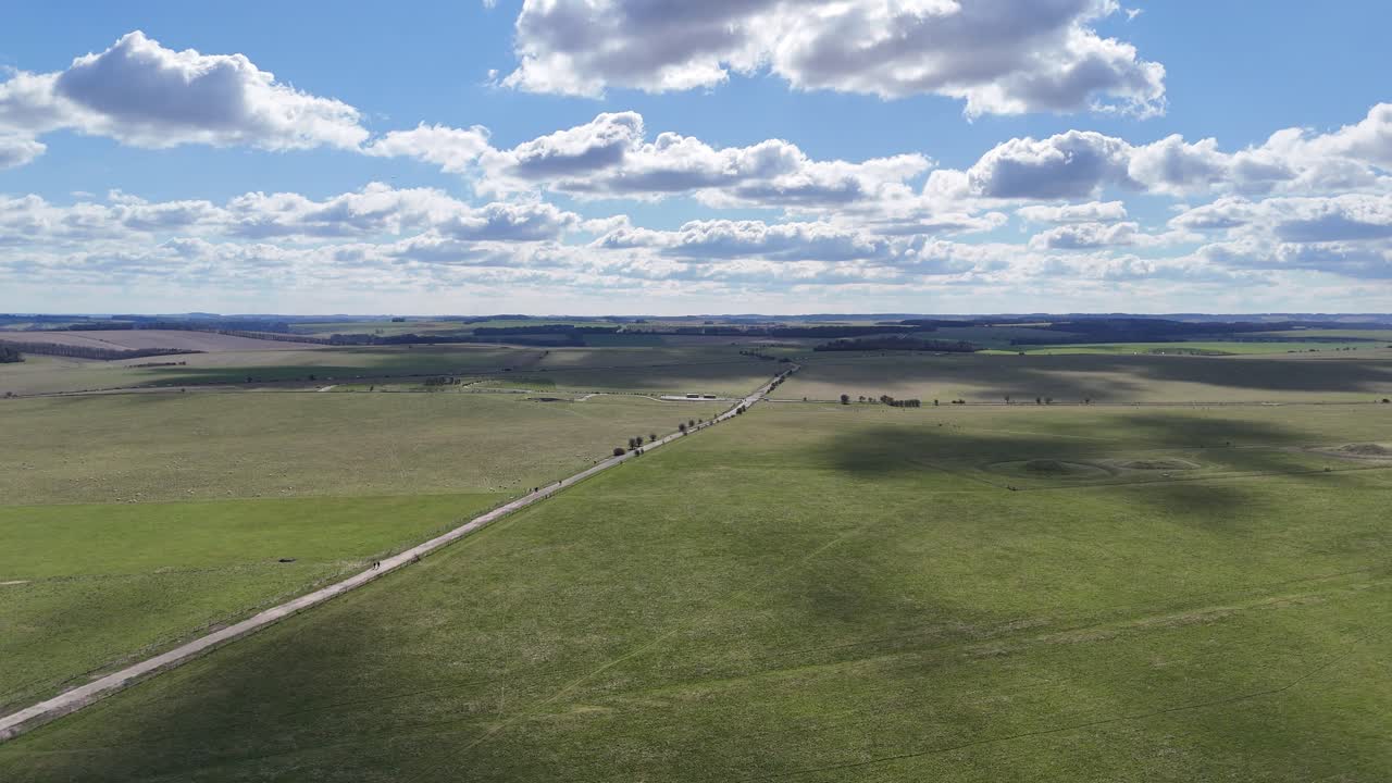 Salisbury plain near Stonehenge UK drone,aerial