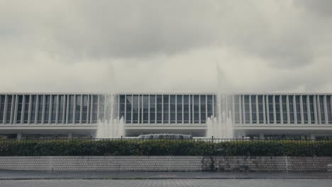 Prayer-Fountain-In-Front-Of-Hiroshima-Peace-Memorial-Museum-In-Hiroshima,-Japan