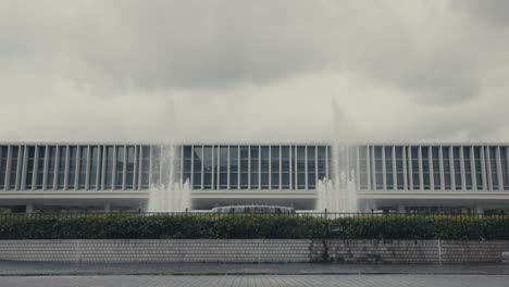 prayer fountain in front of hiroshima peace memorial museum in hiroshima, japan