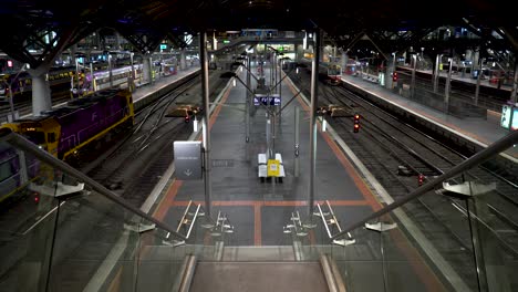 a train station is left empty as people stay home during the coronavirus outbreak