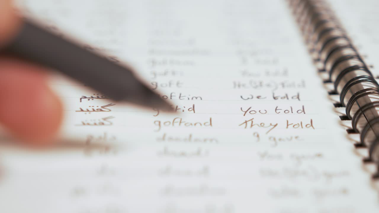 Language Learning Reading Persian  from notebook