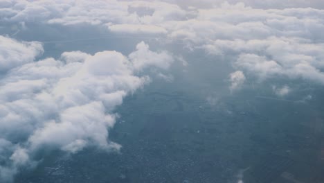 Aerial-view-white-clouds-in-blue-sky