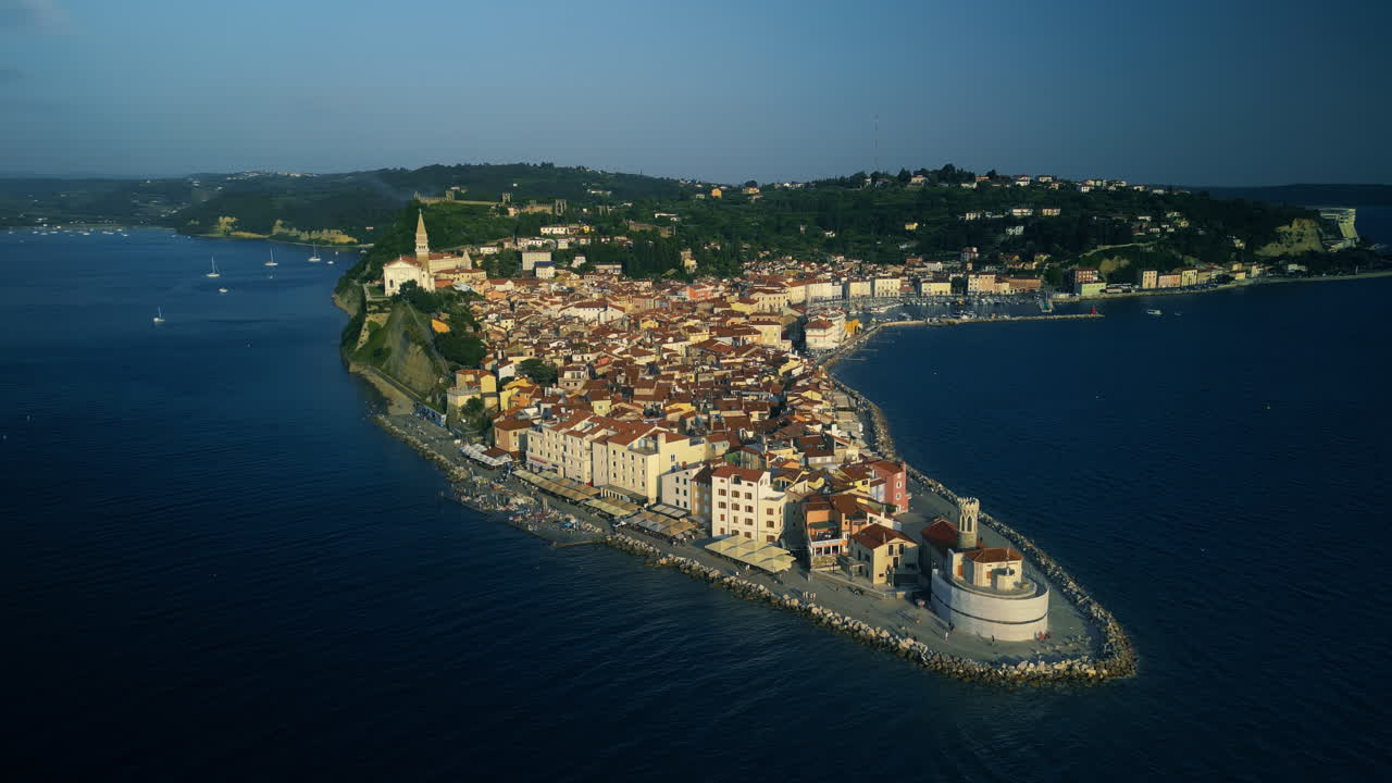Aerial view of Piran, Slovenia