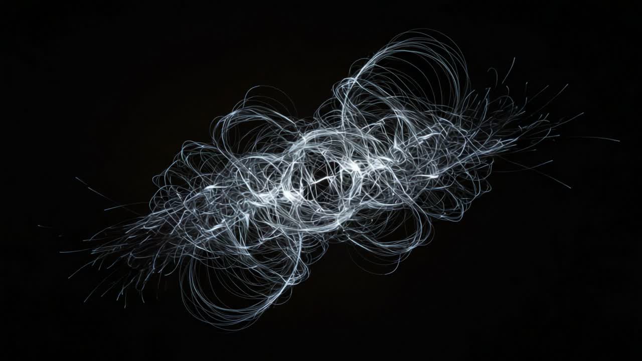 A Captivating Display of Dynamic Light Patterns, Where Entangled Lines Create a Mesmerizing Visual Experience Full of Movement and Elegance