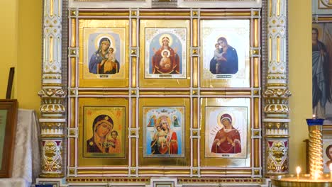 orthodox icons on iconostasis