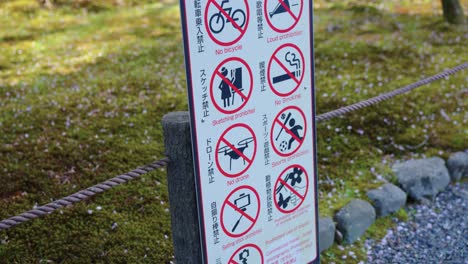 Warning Signs for Tourists visiting Japan after Nuisance Incident in Kyoto