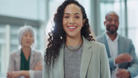 face, smile and leadership with a business woman