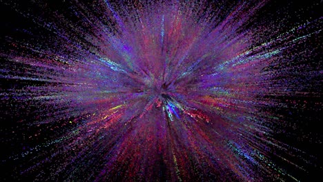 explosión de partículas coloridas