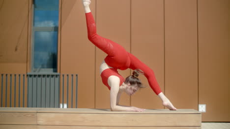 woman performing acrobatics