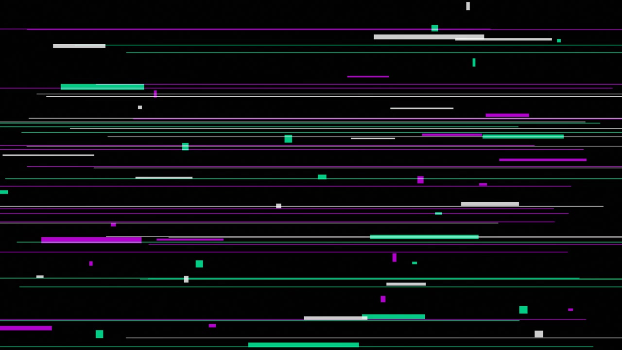 Digitaler Glitch-Effekt mit horizontalen Linien und geometrischen Formen