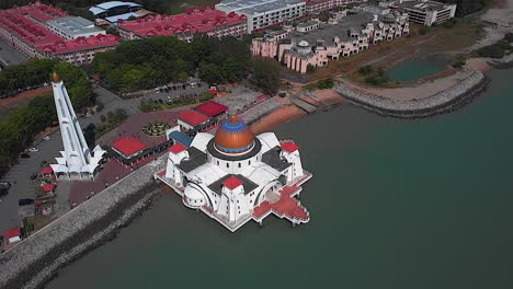 4k footage of malacca floating mosque