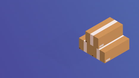 animación de la pila de cajas de entrega