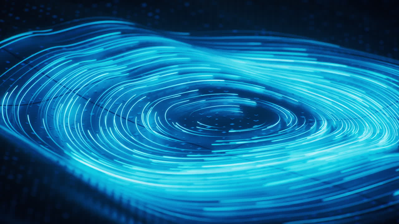 Spinning vortex curve lines with board background, 3d rendering
