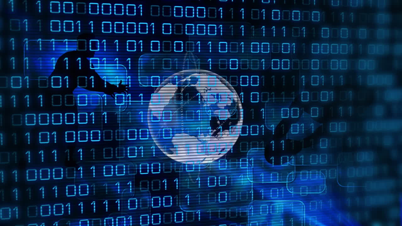 Animation of shapes over globe and data processing