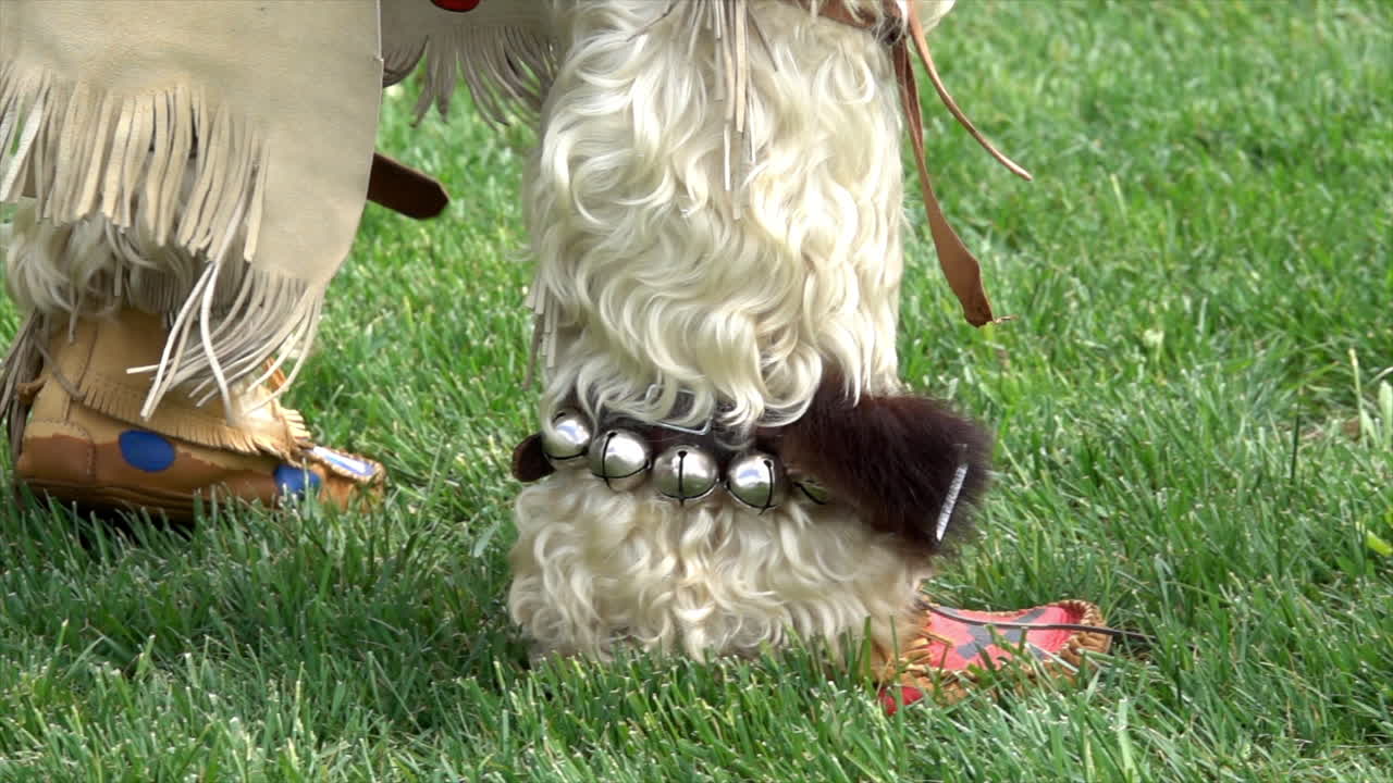 Moccasins and leggings of a Native American