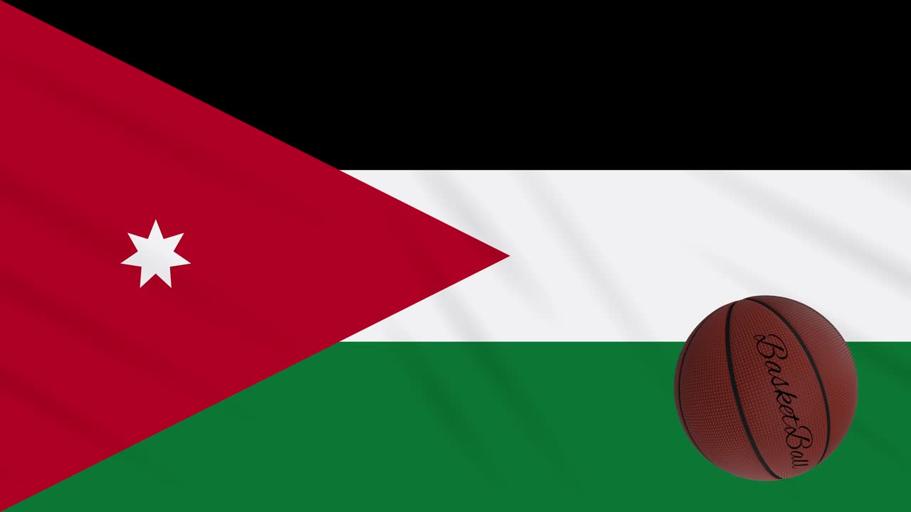 요르단 발이 흔들리고 농구가 회전하고, 루프