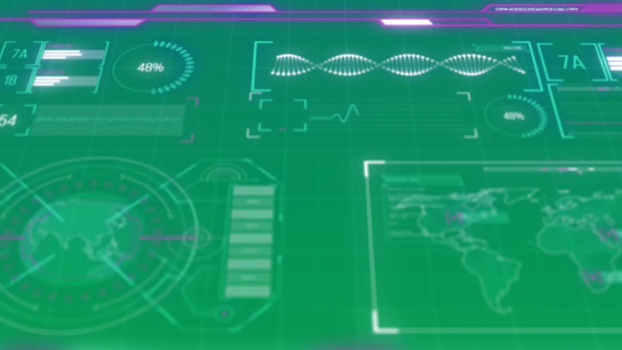 animación del procesamiento de datos en la interfaz