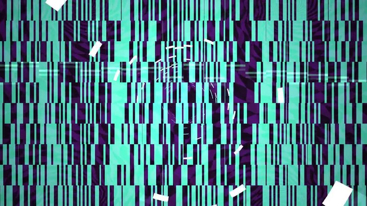 Abstract Digital Glitch Background with Moving Geometric Shapes