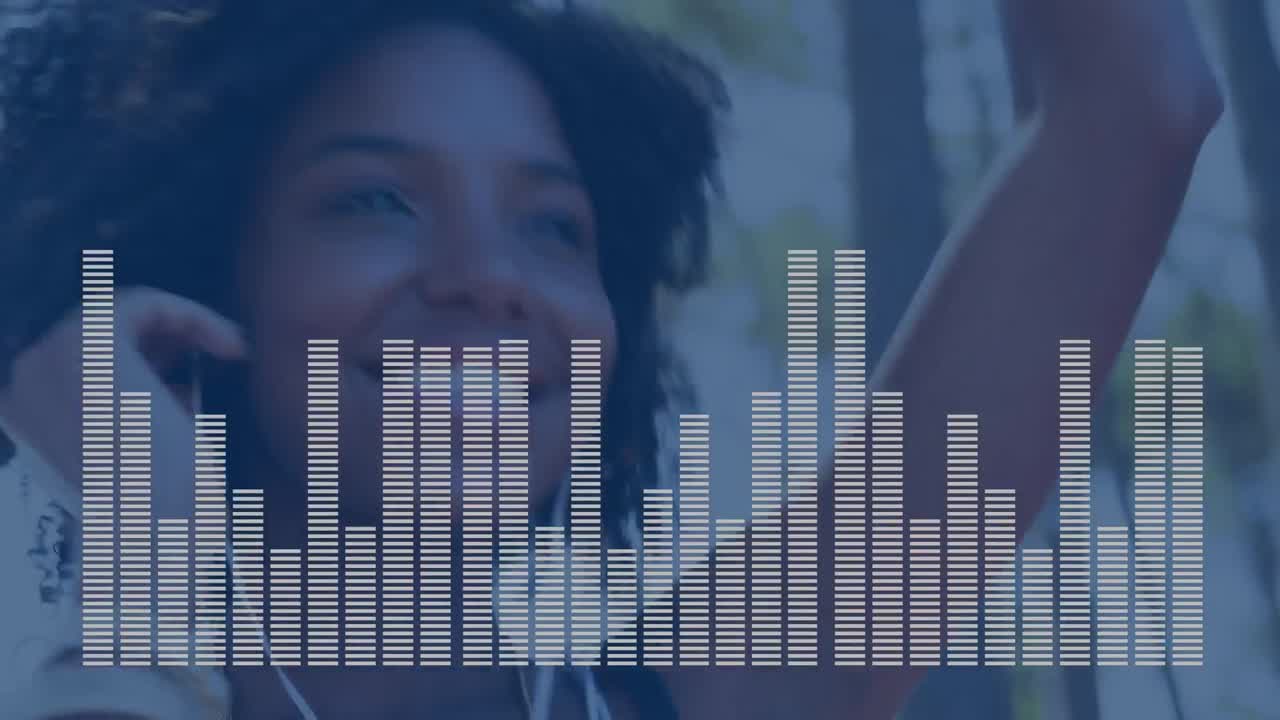 composición digital de una chica escuchando su melodía favorita