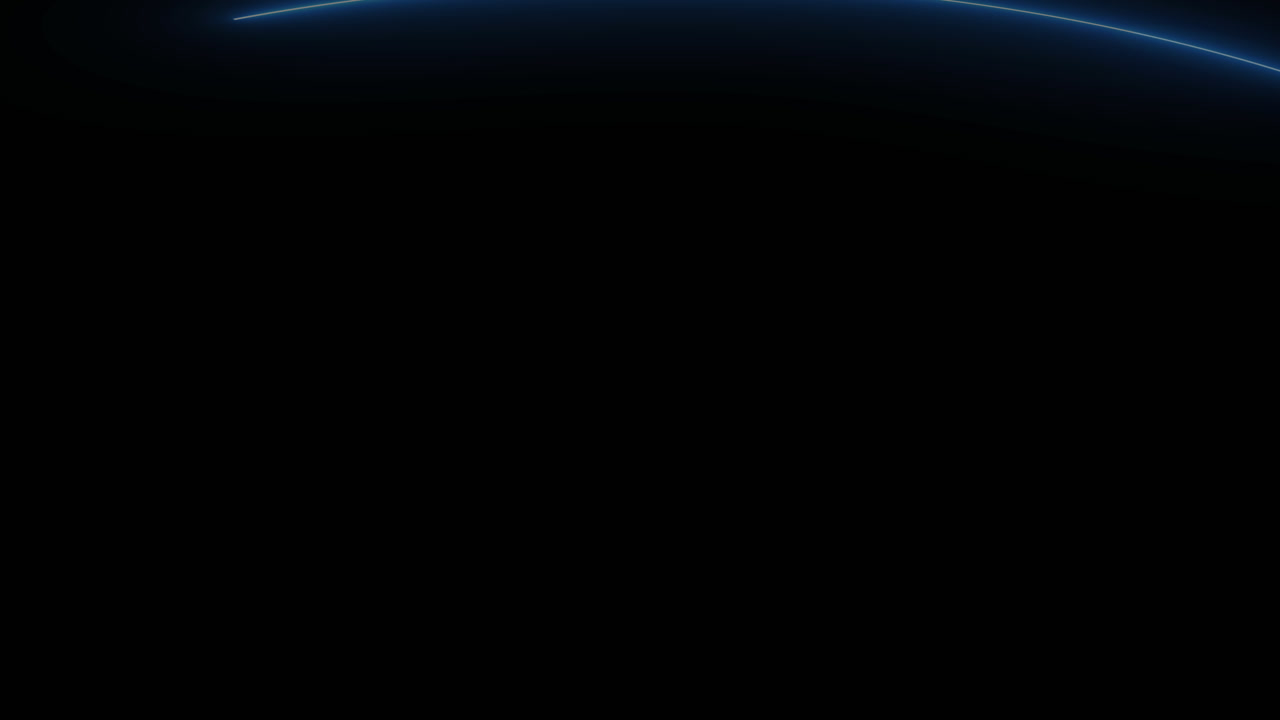 검은색 배경에 파란색 네온 트레일의 애니메이션