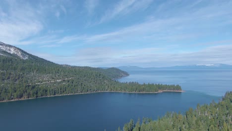 pan over emerald bay lake tahoe fast