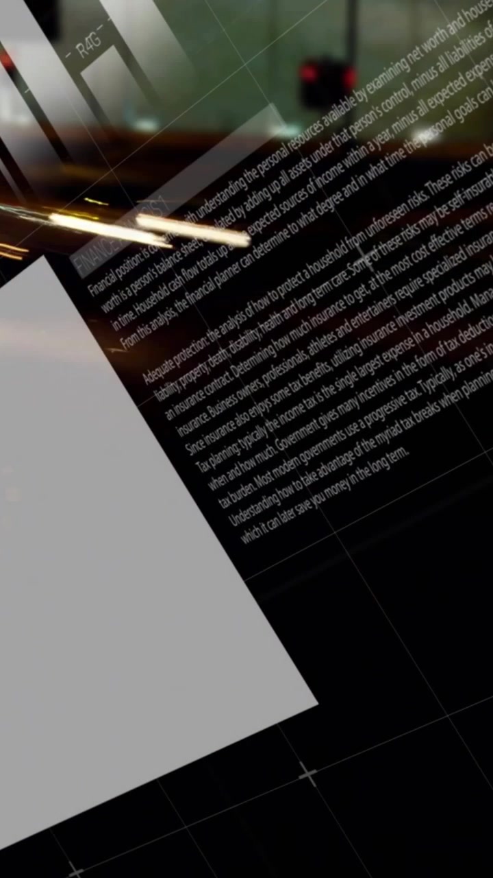 Vertical video: Light streaks starting panel sliding, rotating panel revealing text for tech design