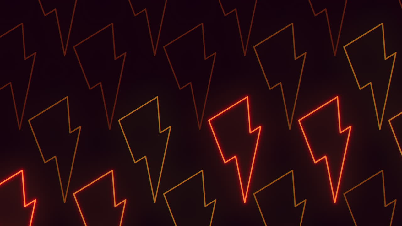 Pulse neon red thunderstorm pattern in rows on black gradient