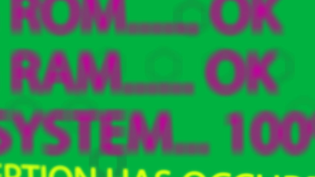 On play magenta-hex rings and 3D text shifting, colors morphing, clearing to transparent for title