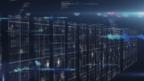 animazione dell'elaborazione dei dati su server informatici