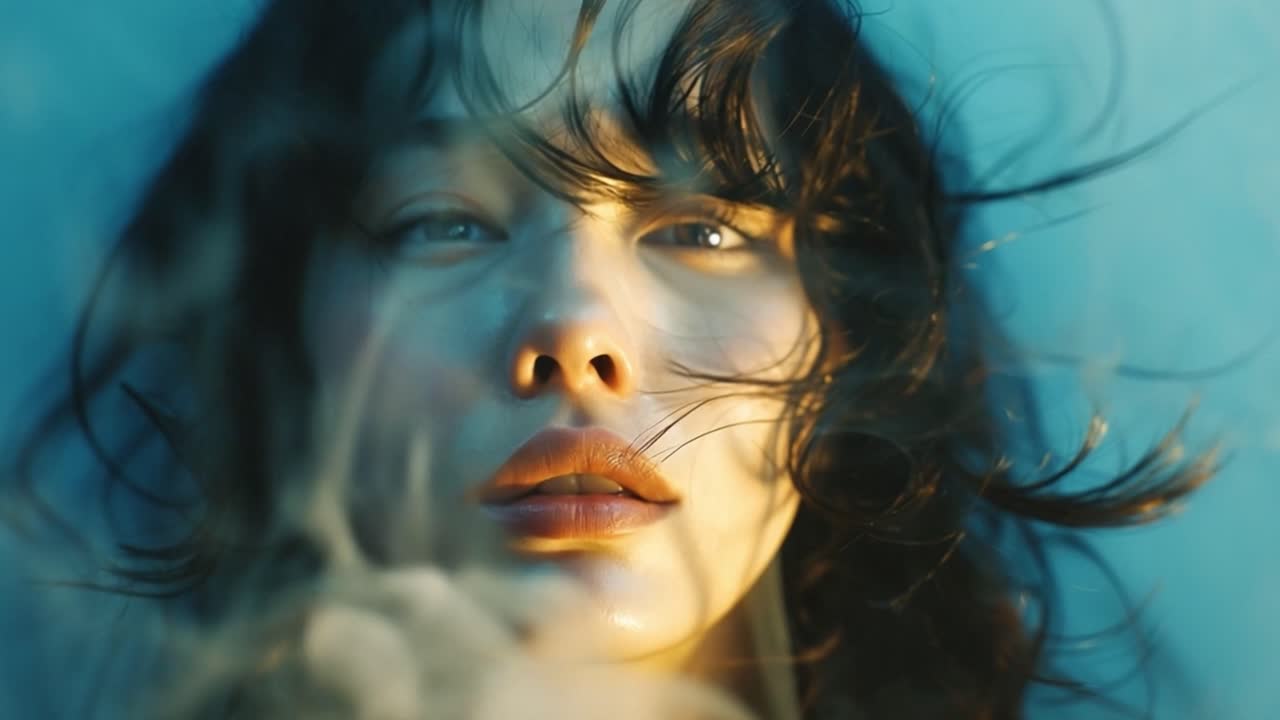 Portrait of a woman with smoke