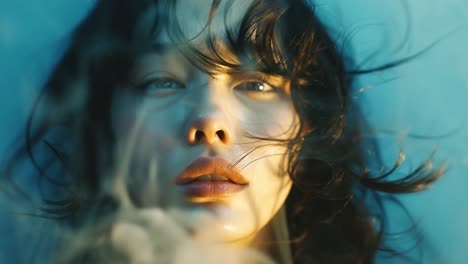 portrait of a woman with smoke