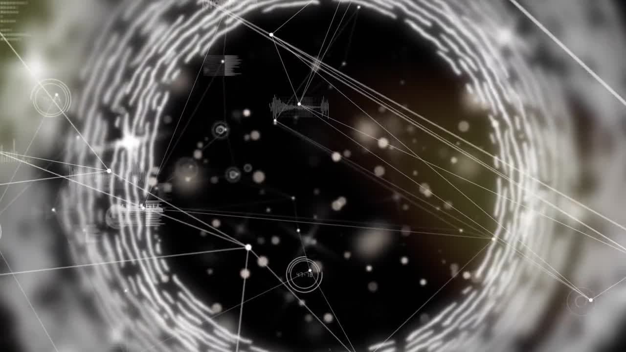 animación de la red de conexiones sobre fondo negro