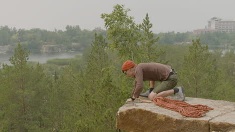 climber on a rock