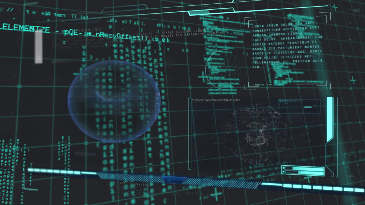 Animation of red blood cell and data processing over grid