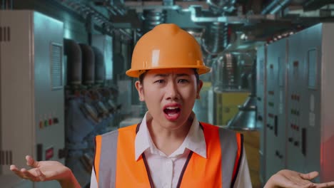 confused engineer in industrial setting