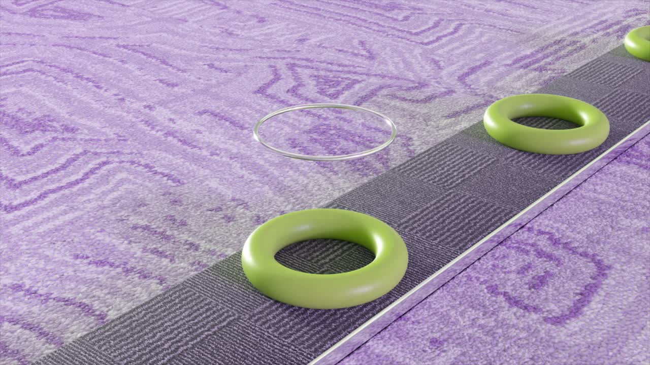 сюрреалистический 3d-рендер блестящей сферы с ореолом на конвейерной ленте