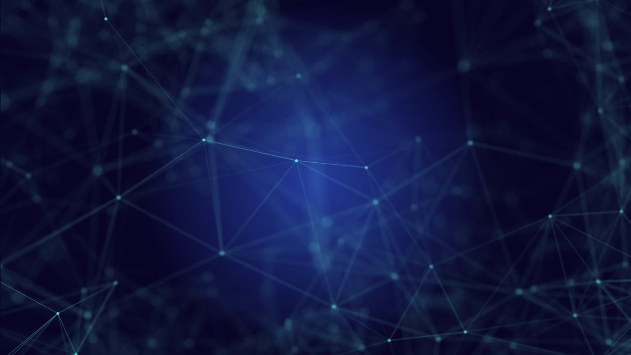 Polygon mesh abstract digital connection moving dots and lines communication network concept digital