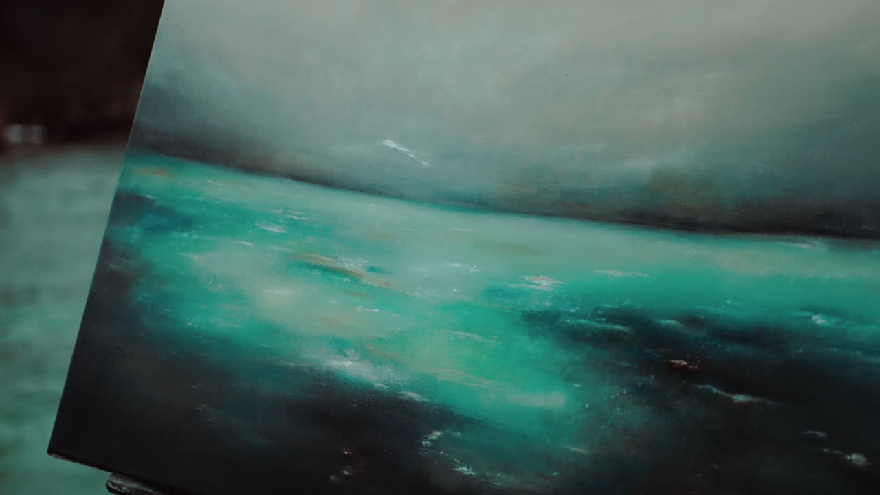 Turquoise Ocean Painting