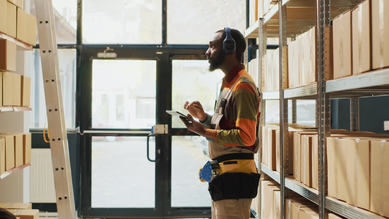 trabajadores del almacén comprobando el inventario