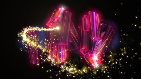 animación de cristales que se mueven sobre puntos de luz